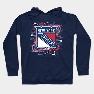 New York Rangers' logo, with bold geometric shapes and vibrant colors Hoodie